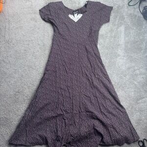 Vintage All That Jazz Women's 7/8 Maroon Prairie Dress Made in USA